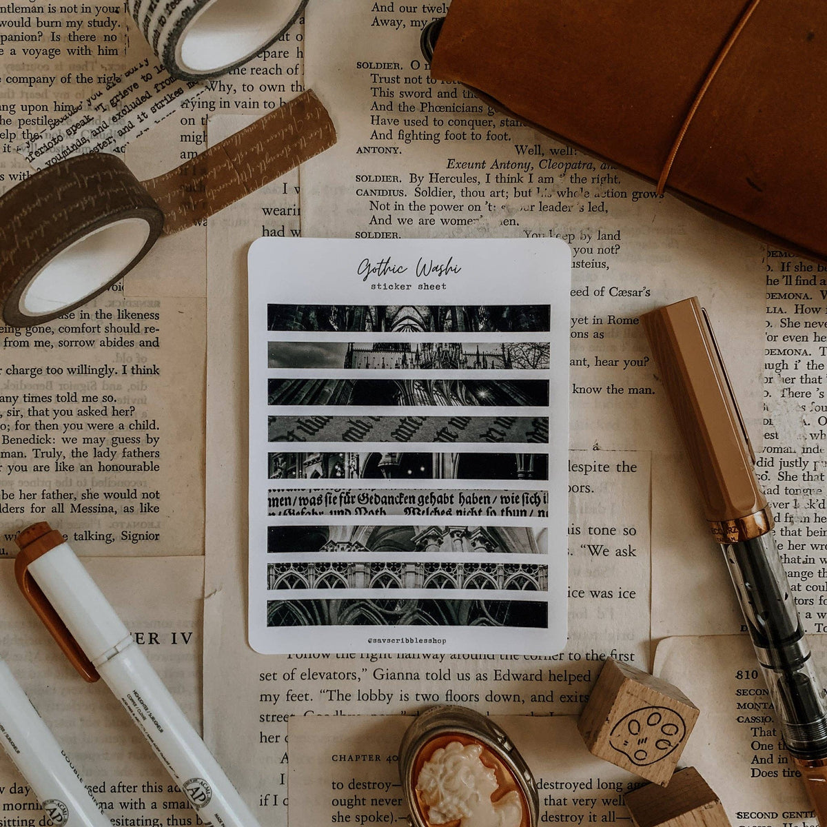 Gothic Washi Sticker Sheet