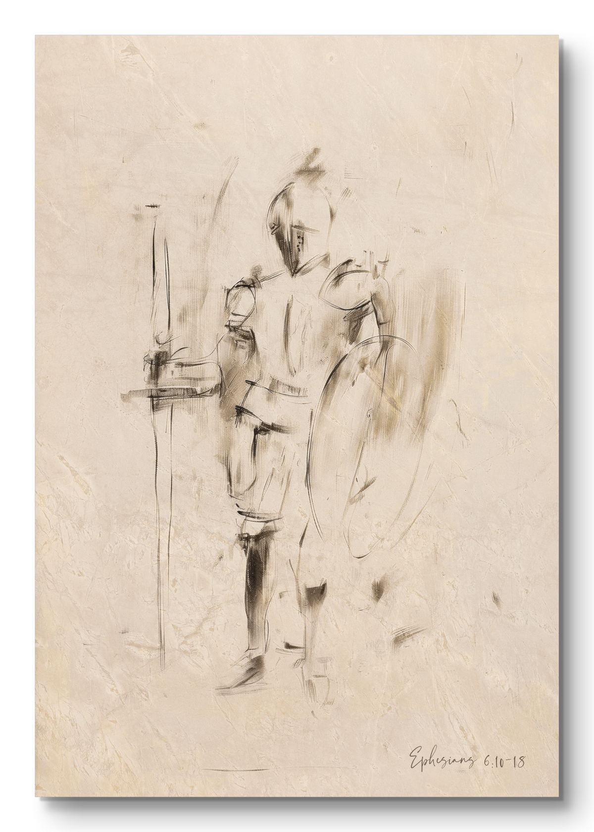 Armor of God Christian Art Print – 5x7 Gray