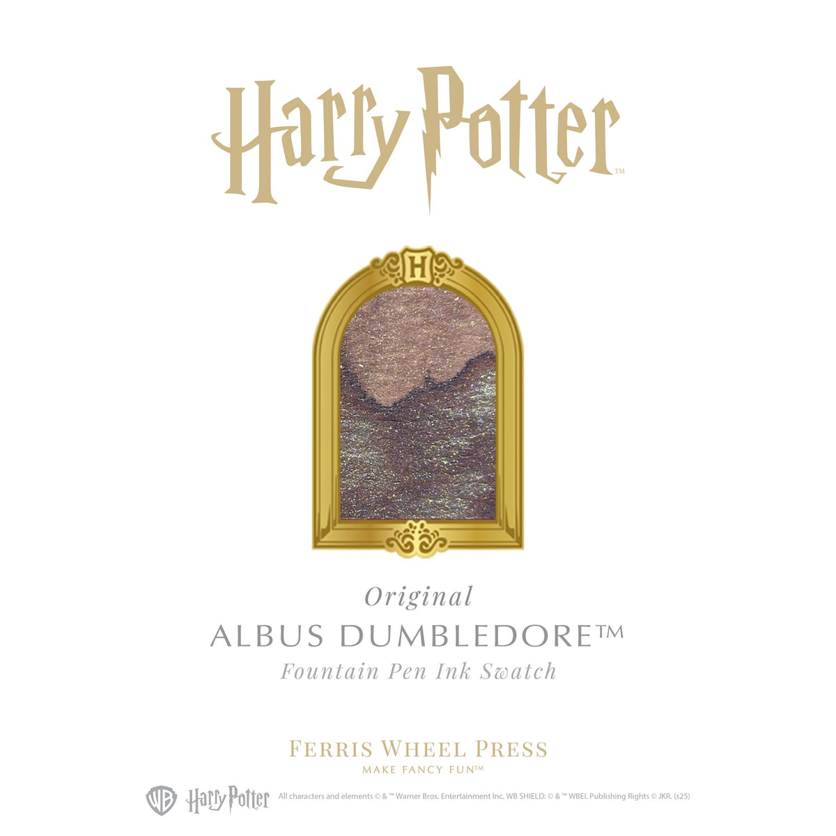 Albus Dumbledore Harry Potter Patronus fountain pen ink swatch showing the 25th Anniversary shimmer ink color for bottle or 4 mL sample