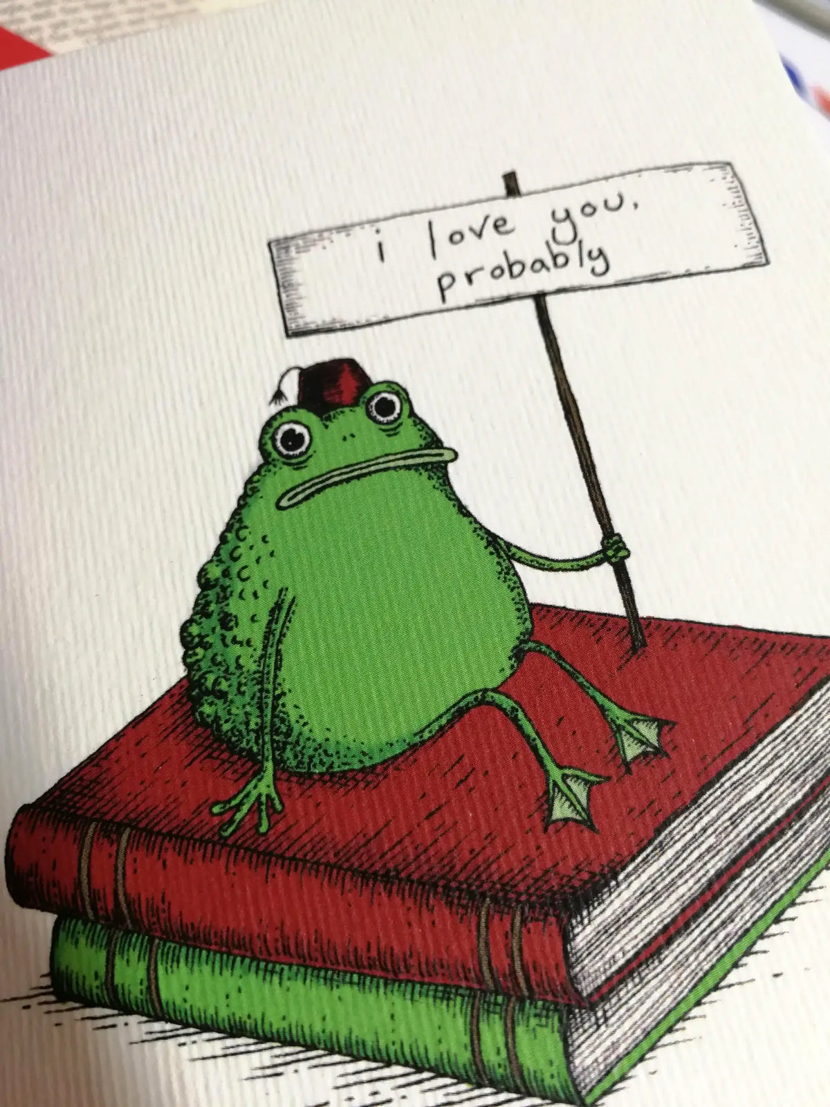 Romantic Toad blank greeting card by Jon Turner Illustration