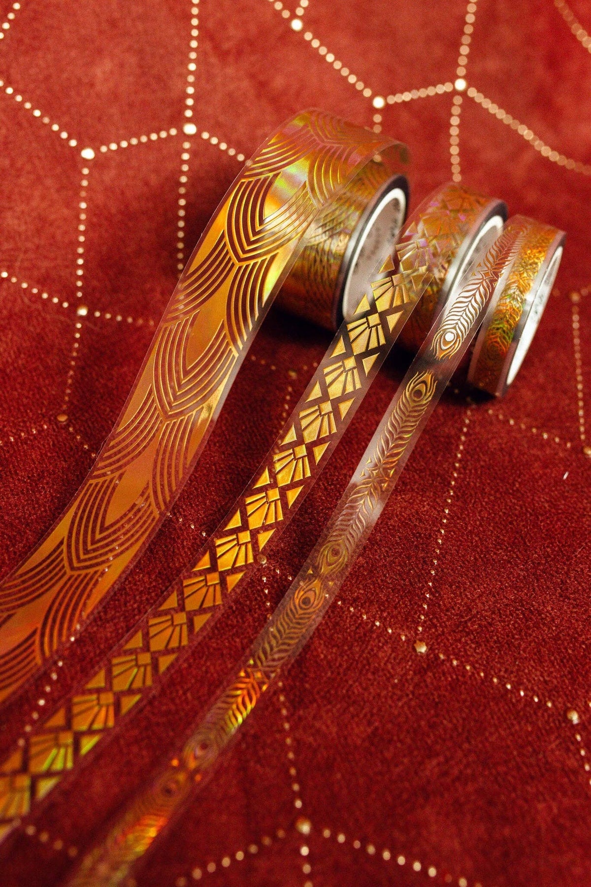 Cora Crea Crafts Art Deco Gold Ornament Transparent Tape Set