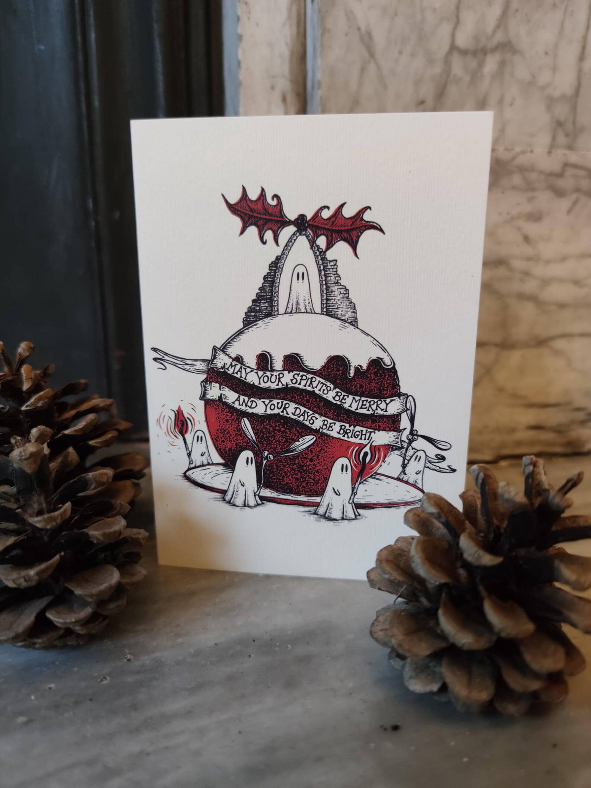 May Your Spirits Be Merry ghost Christmas card by Jon Turner Illustration