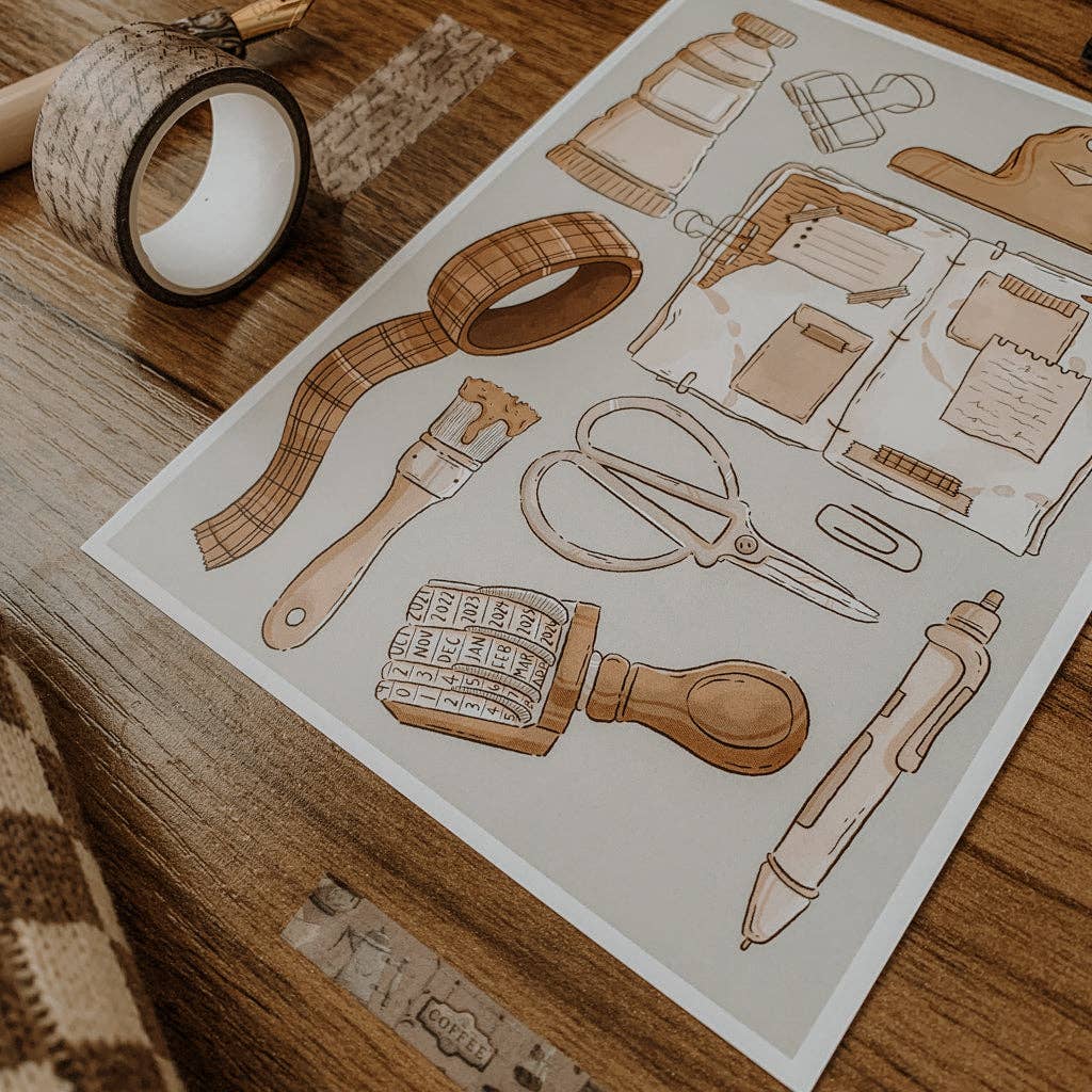 Stationery Items Art Print