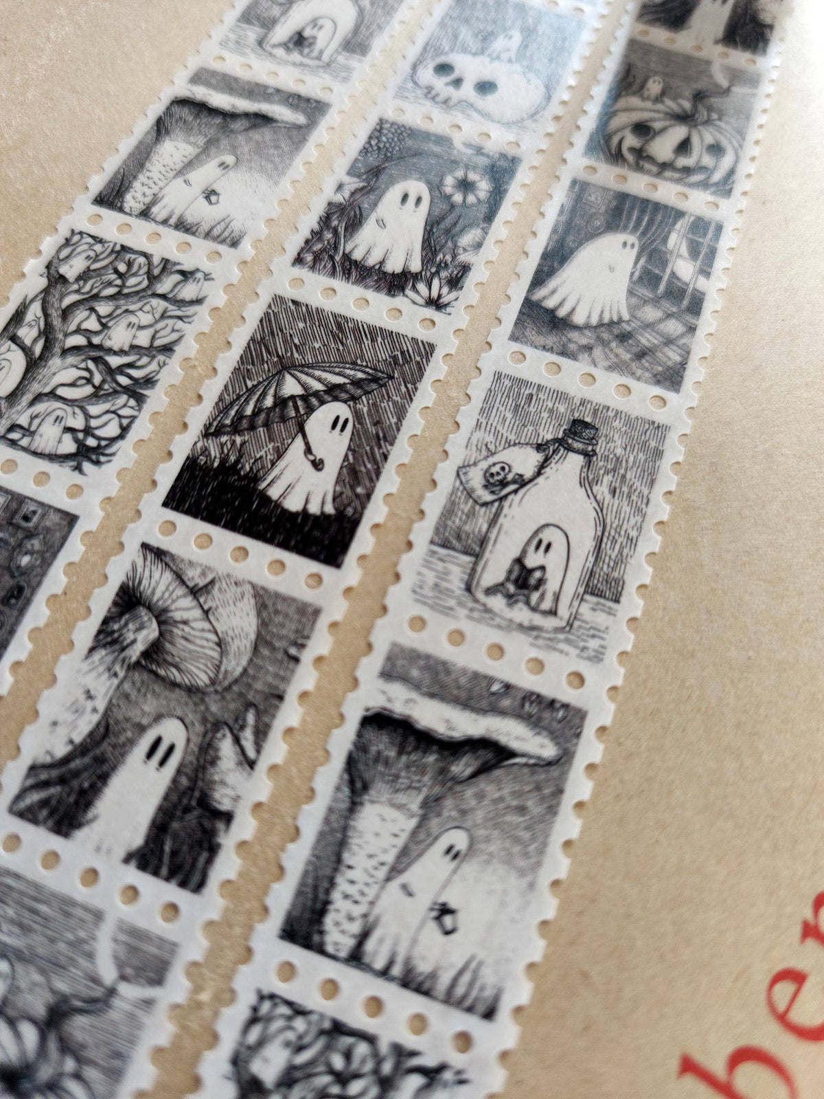 Ghostie Stamps ghost art washi tape by Jon Turner Illustration