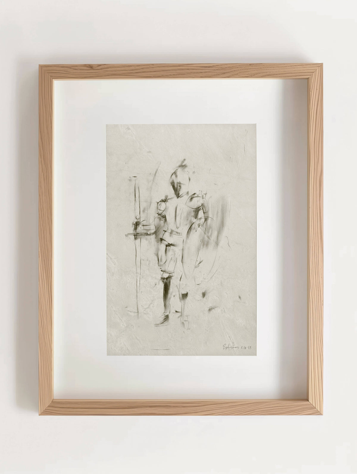 Armor of God Christian Art Print – 5x7 Gray