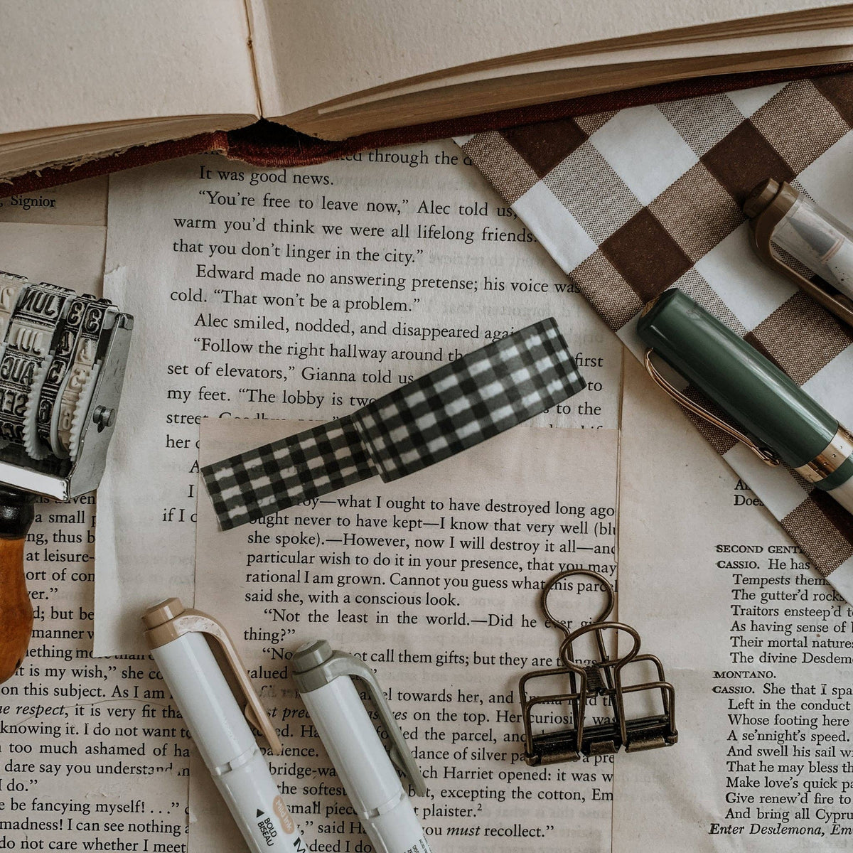 Green Gingham Washi Tape