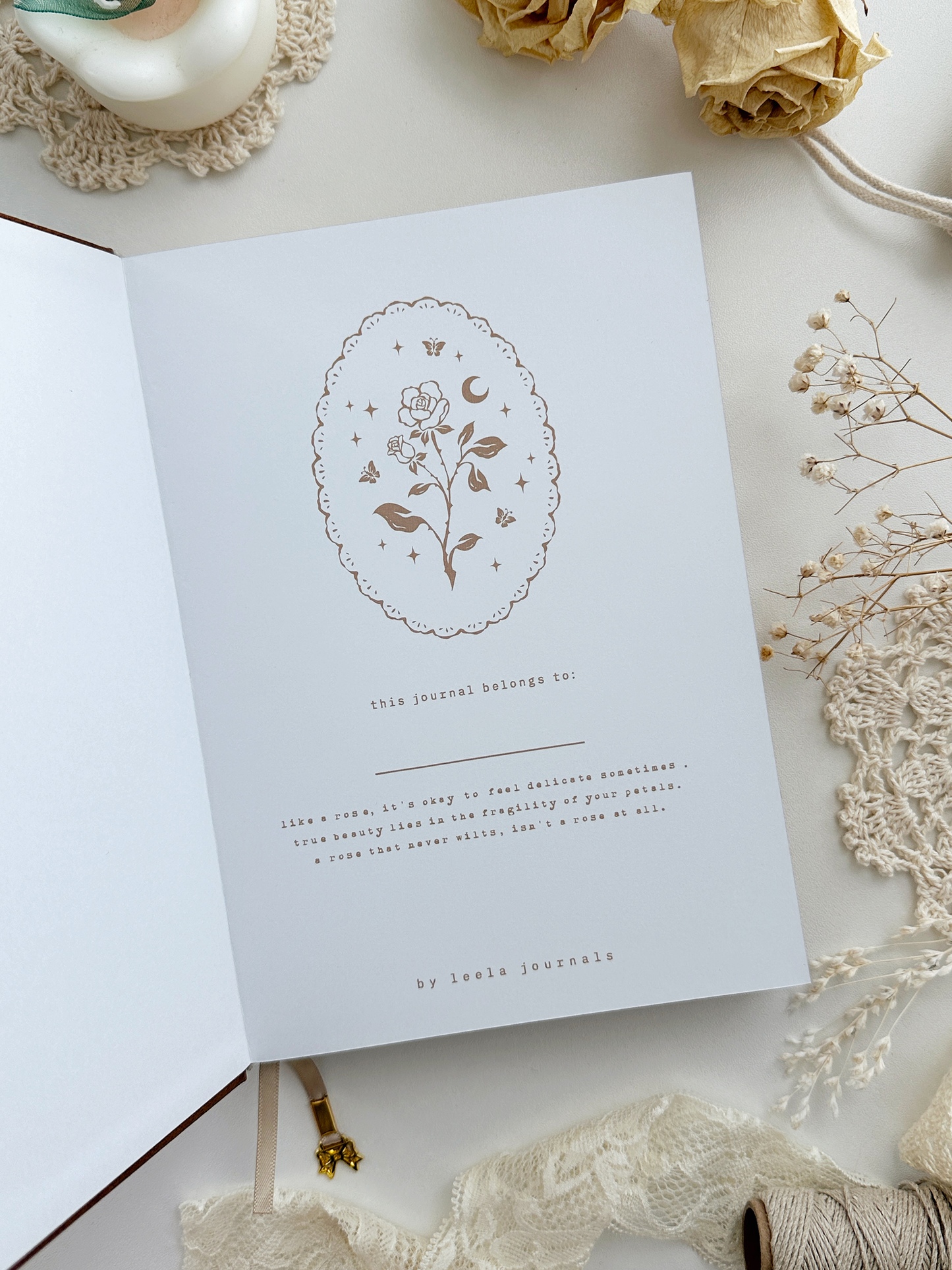 Leela B6 rose spell book dot grid