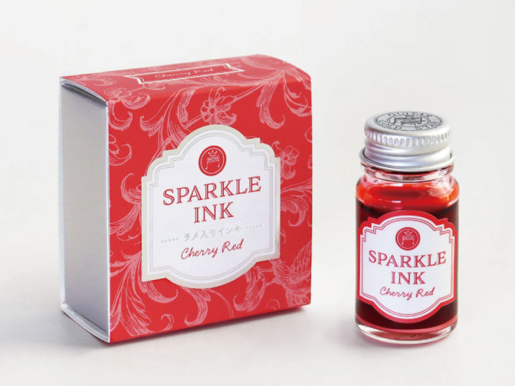 Teranishi Guitar Sparkle Ink Cherry Red 12 ml bottle and decorative box