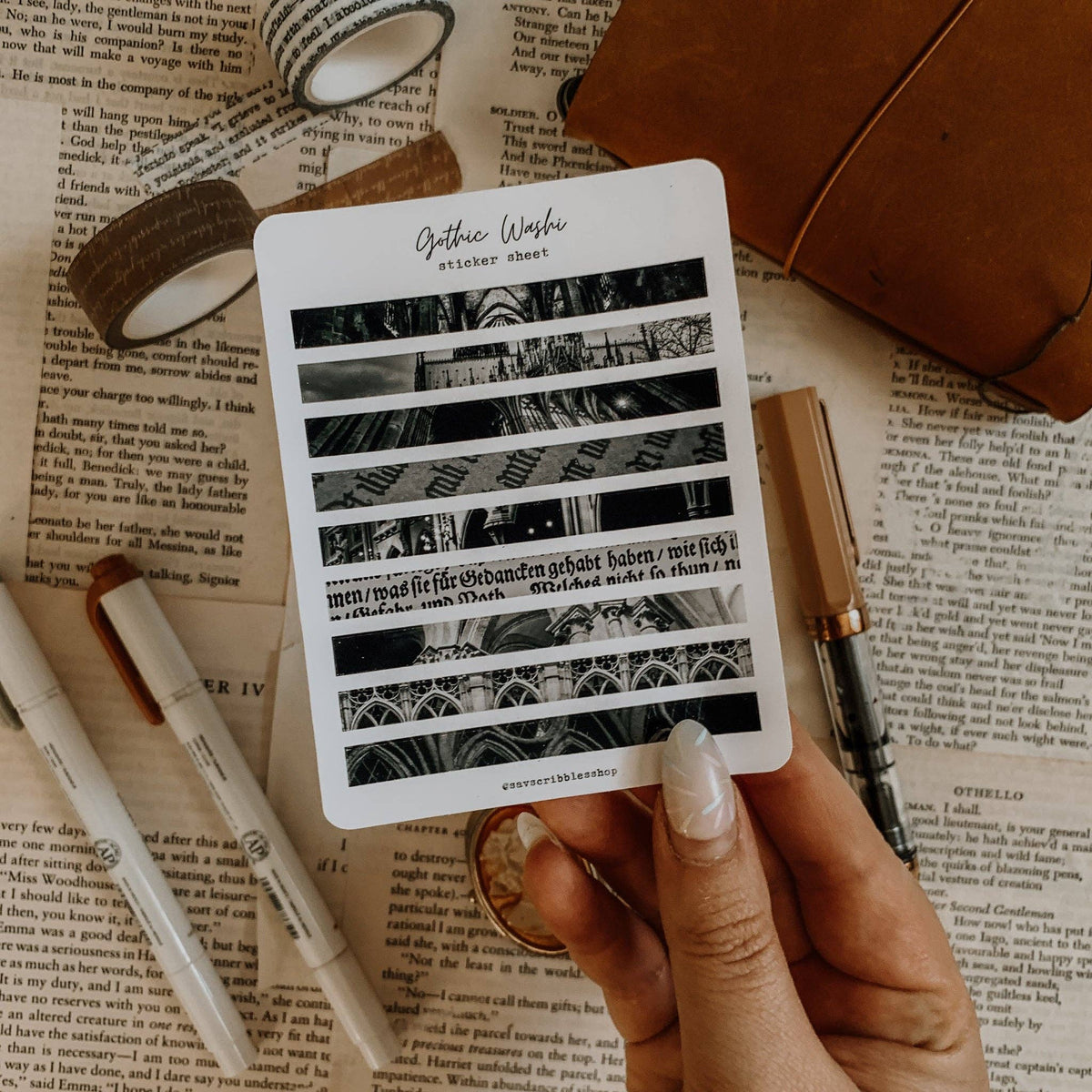 Gothic Washi Sticker Sheet