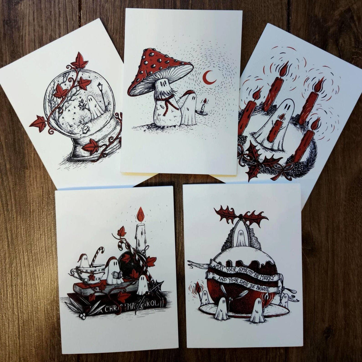 May Your Spirits Be Merry ghost Christmas card by Jon Turner Illustration