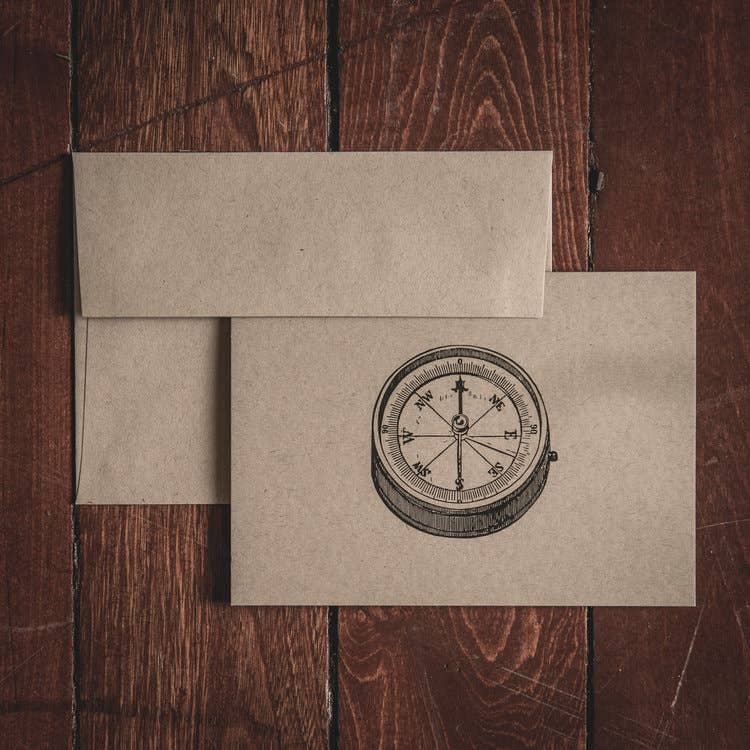 Compass Folded Note Cards