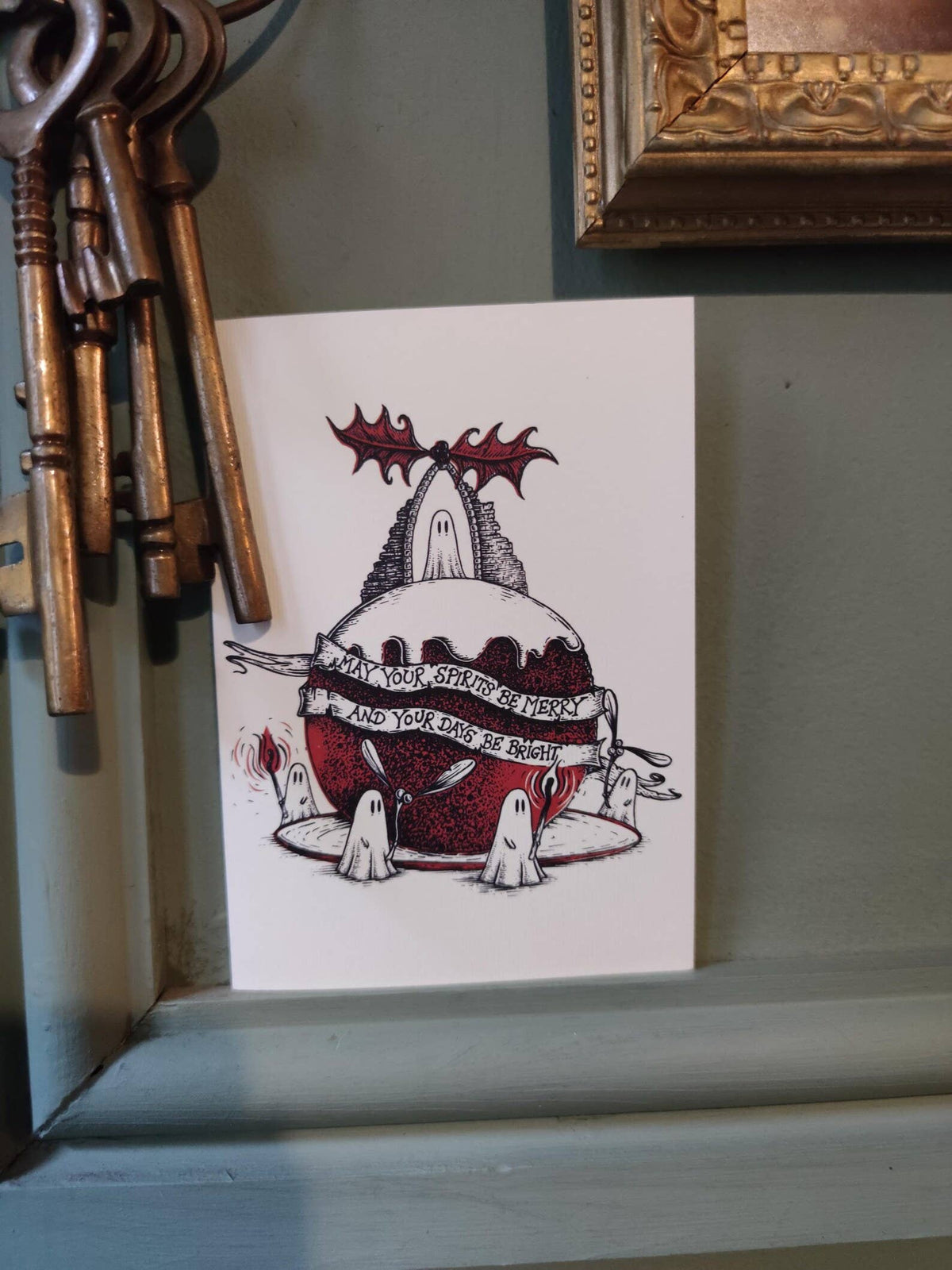 May Your Spirits Be Merry ghost Christmas card by Jon Turner Illustration