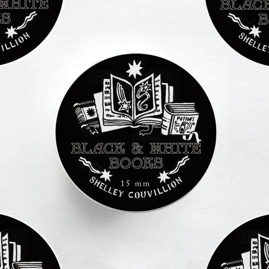 Black and White Books Washi Tape | Book Lover Stationery
