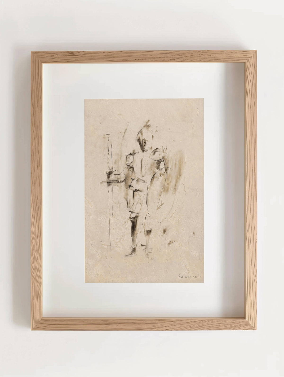 Armor of God Christian Art Print – 5x7 Gray