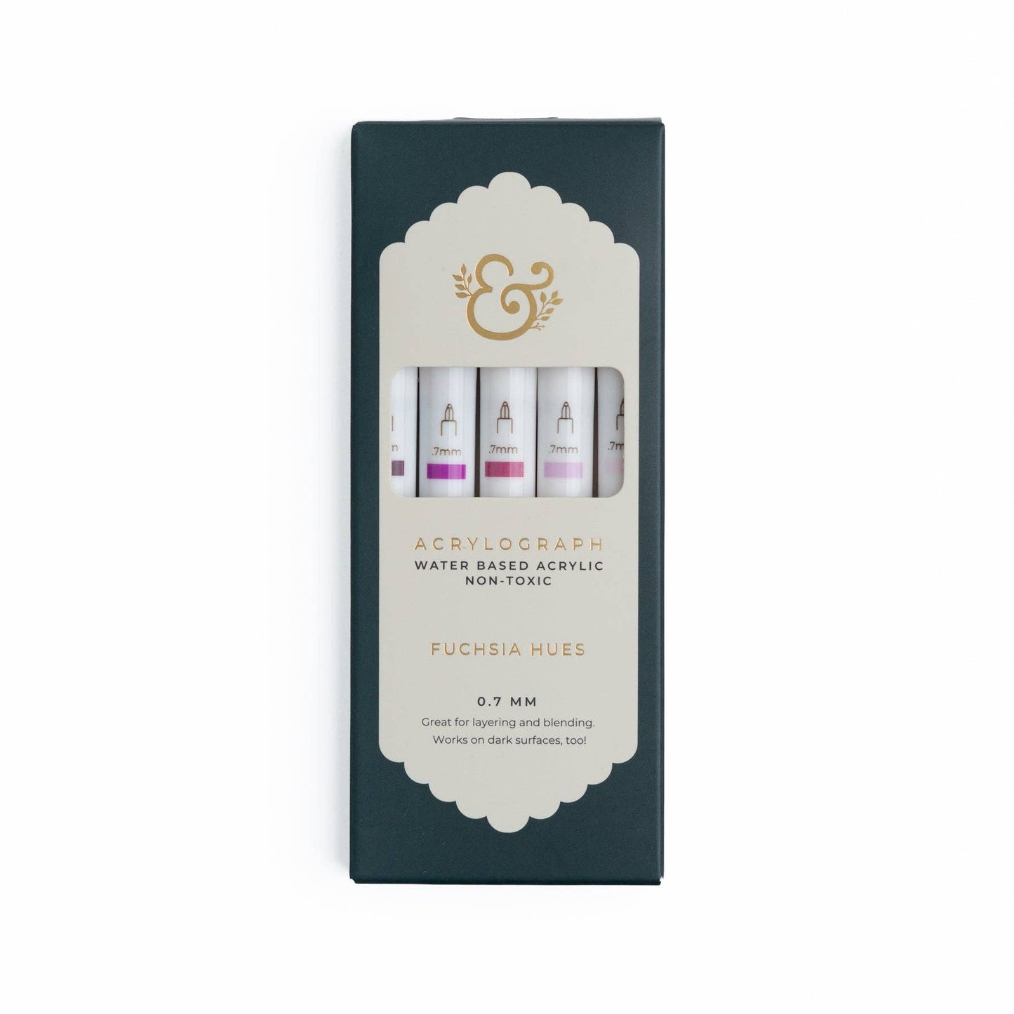 Fuchsia Hues Sets of 5: Acrylograph