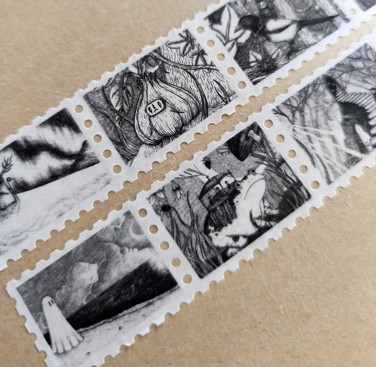 Curious Stamps fantasy art washi tape by Jon Turner Illustration