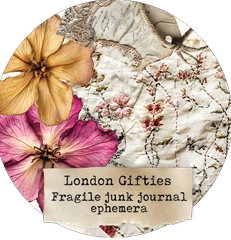 Round product packaging with floral elements and 'London Gifties' text