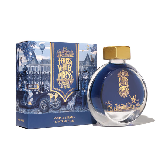 Ferris Wheel Press Cobalt Estates deep blue fountain pen ink bottle and box