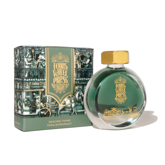 Ferris Wheel Press Dancing Thyme thyme green fountain pen ink bottle and box