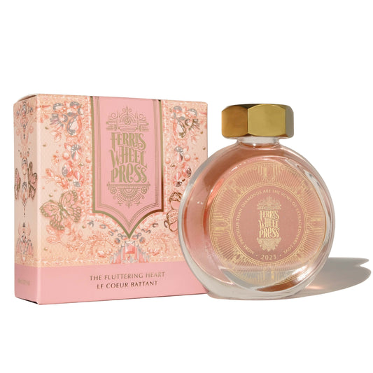 Ferris Wheel Press The Fluttering Heart blush pink fountain pen ink with champagne shimmer