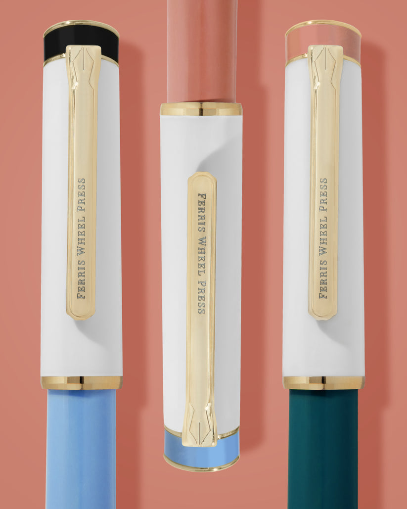 Ferris Wheel Press The Masque resin fountain pen and ink set – Group