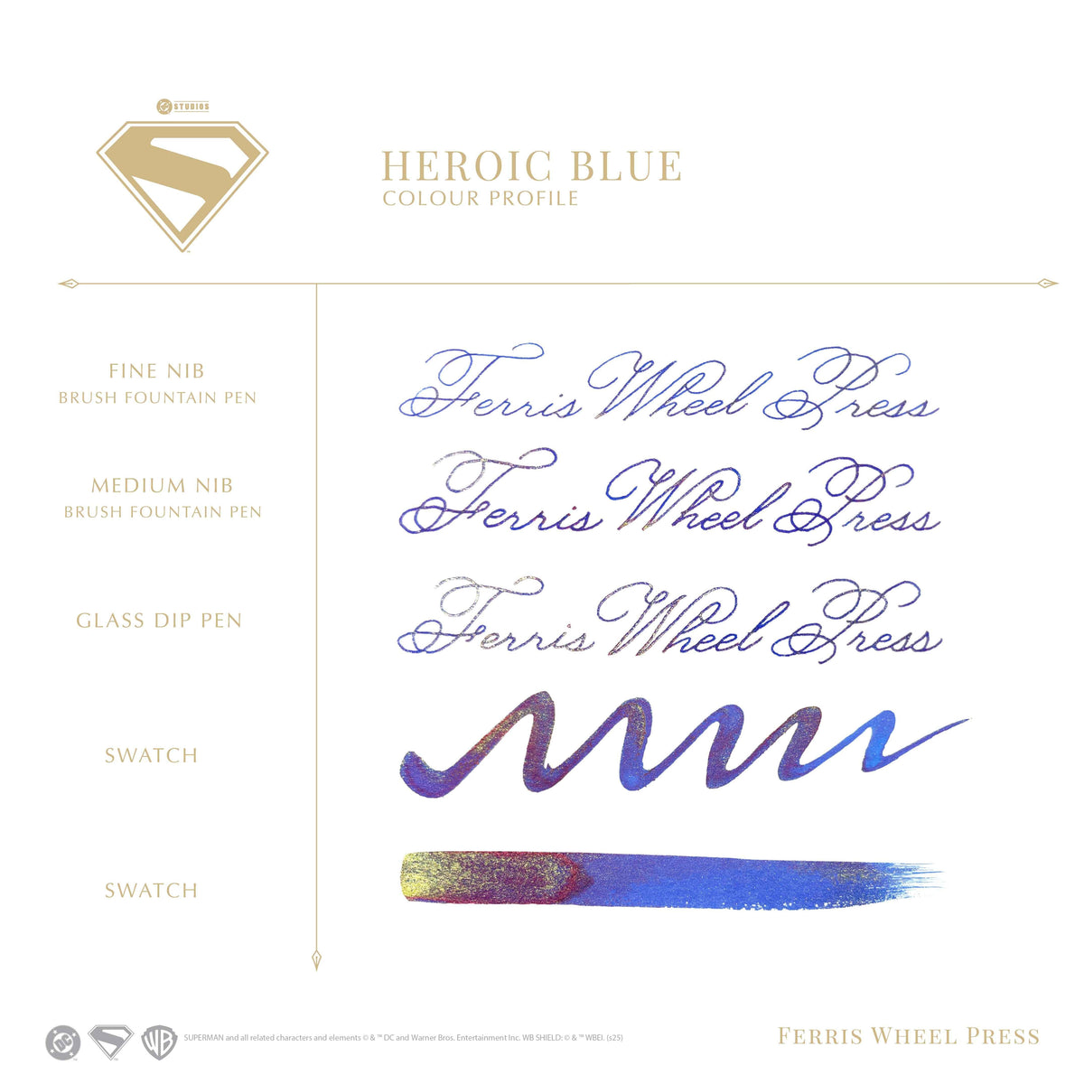 Heroic Blue fountain pen writing sample
