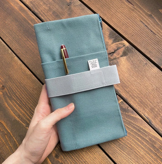 Yamamoto RO-BIKI NOTE CANVAS COVER in VINTAGE BLUE