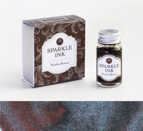 Teranishi Guitar Sparkle Ink Mocha Brown 12 ml bottle and decorative box