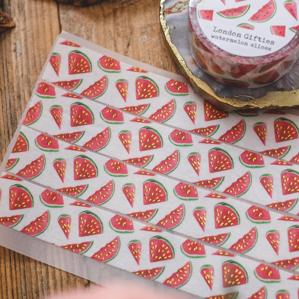 London Gifties Watermelon Slices 2cm Washi Tape with Holographic Foil
