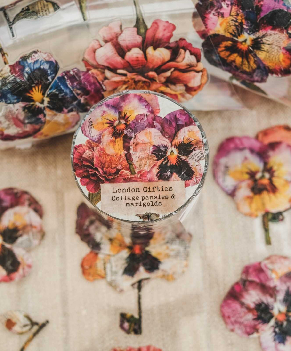 Collage Pansies & Marigolds London Gifties tape