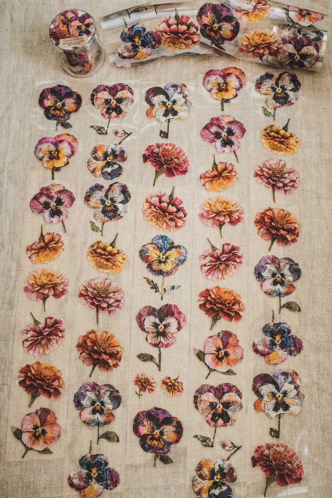 Collage Pansies & Marigolds London Gifties tape