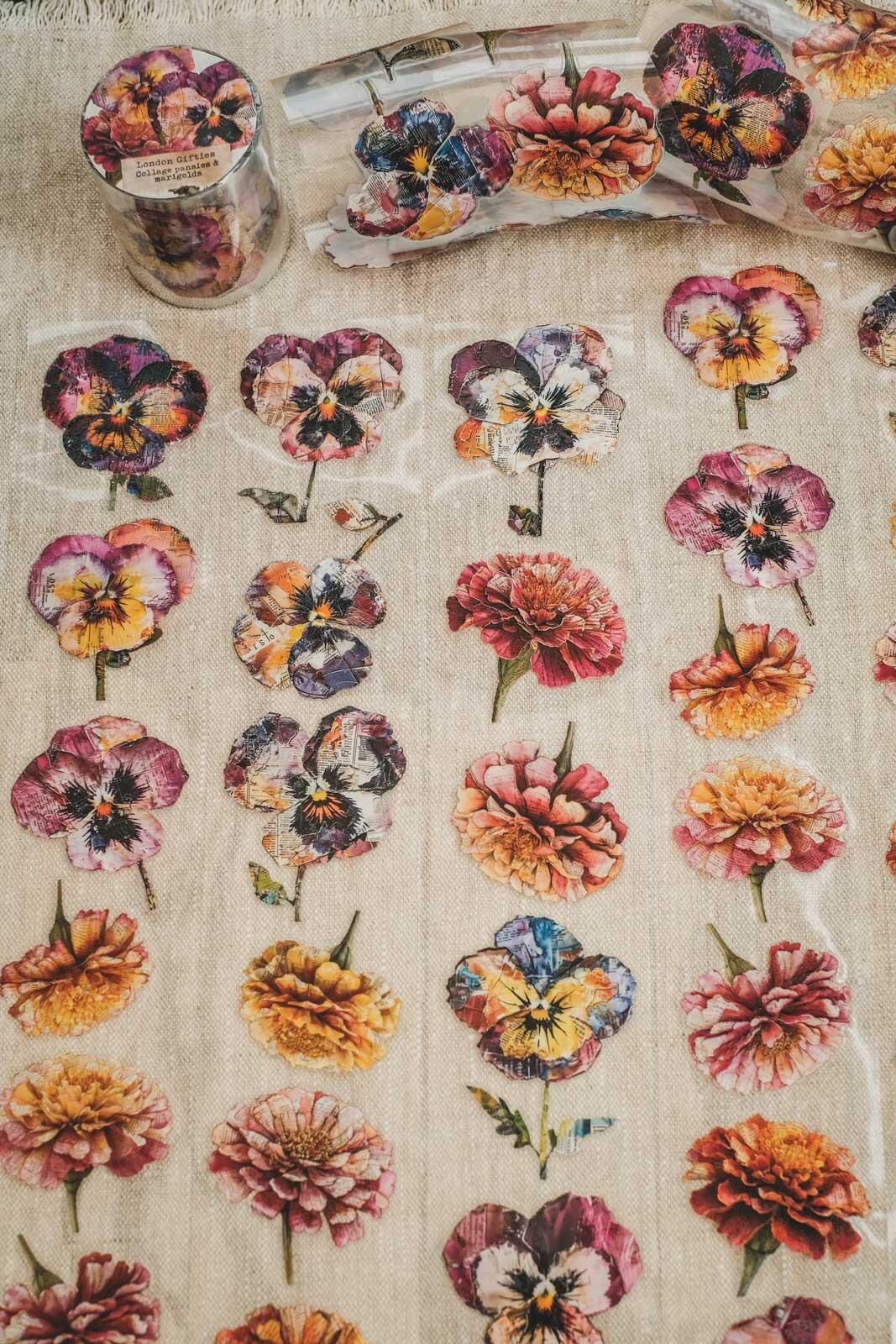 Collage Pansies & Marigolds London Gifties tape