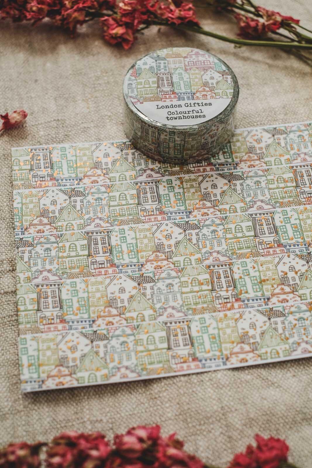 London Gifties Colourful townhouses washi tape image 2