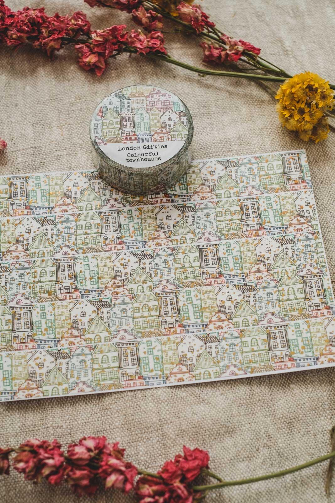 London Gifties Colourful townhouses washi tape image 3
