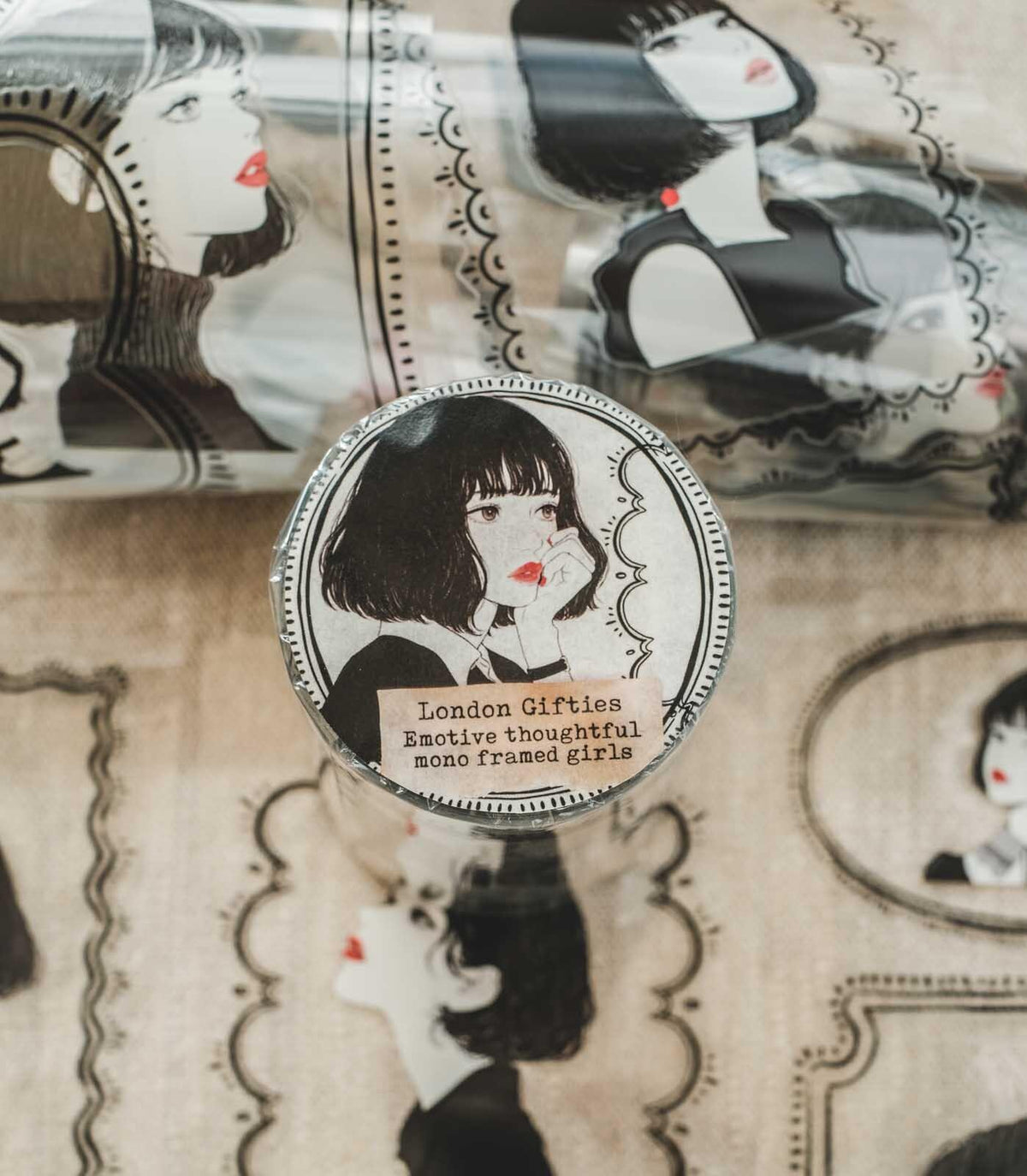 Emotive Thoughtful Mono Framed Girls London Gifties tape