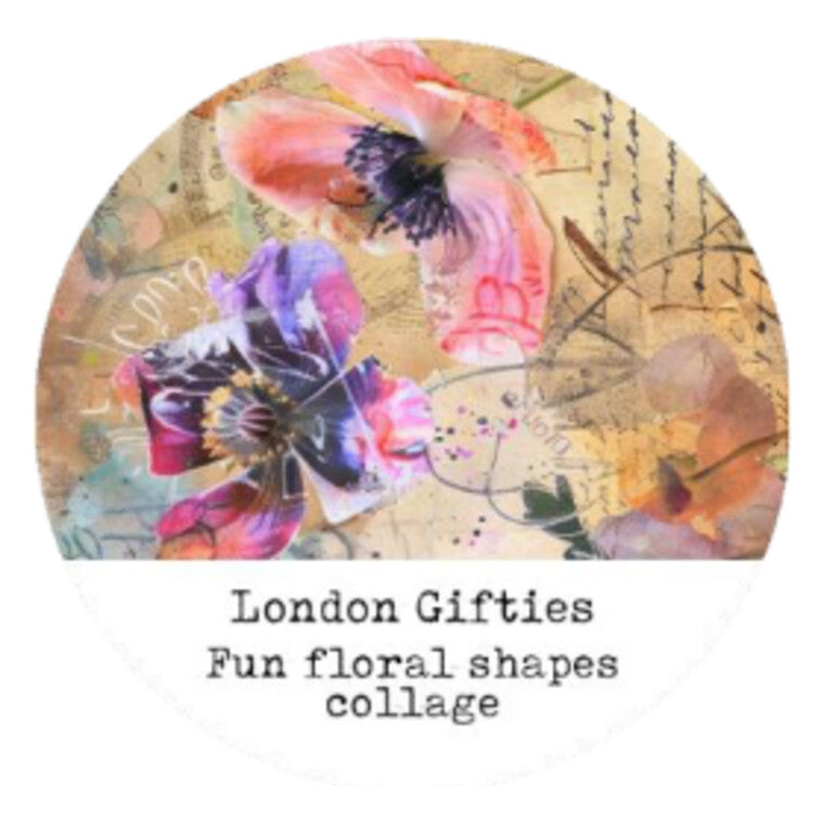London Gifties Fun Floral Shapes Collage 2cm Washi Tape with Holographic Foil