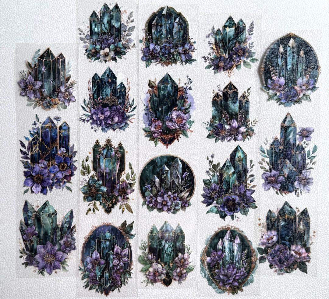 Green with Purple Crystals 6 cm PET tape — product image 2