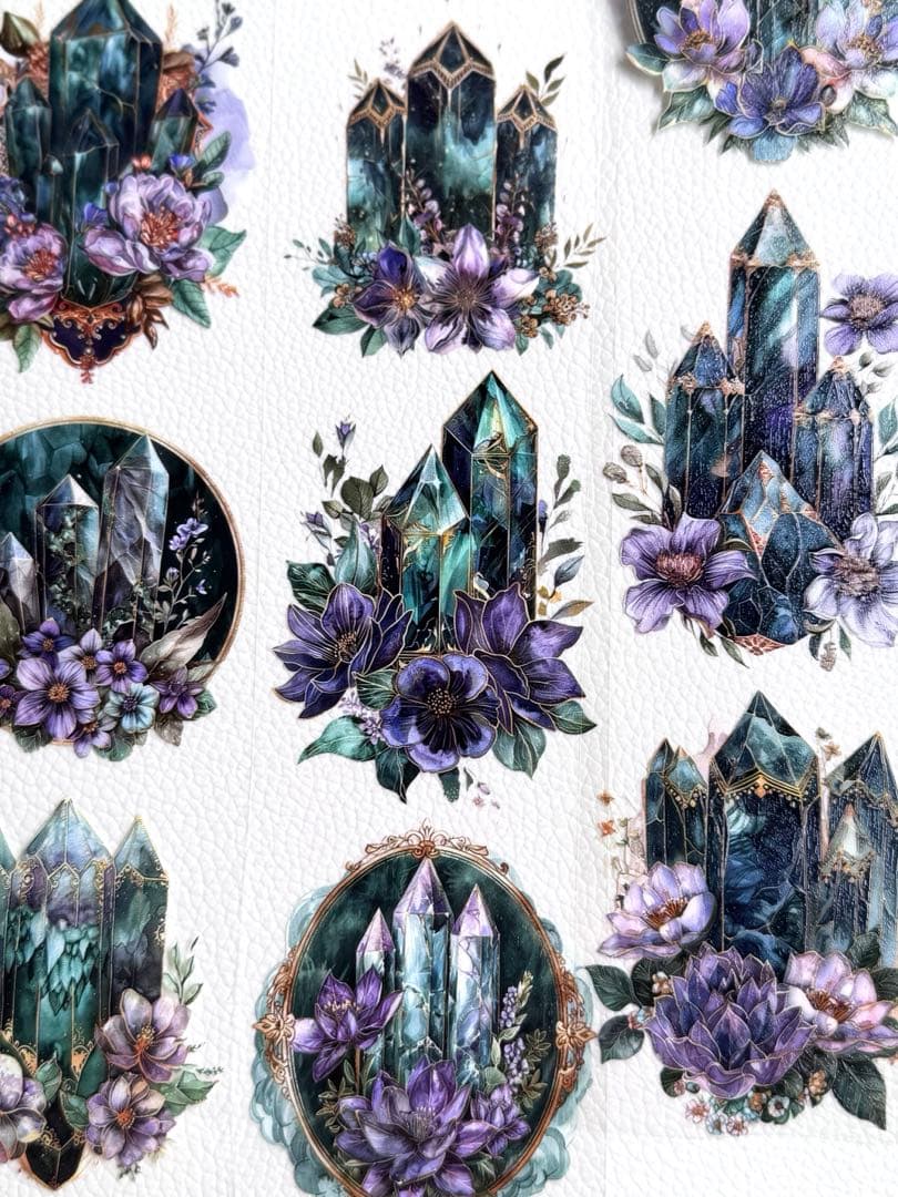 Green with Purple Crystals 6 cm PET tape — product image 3