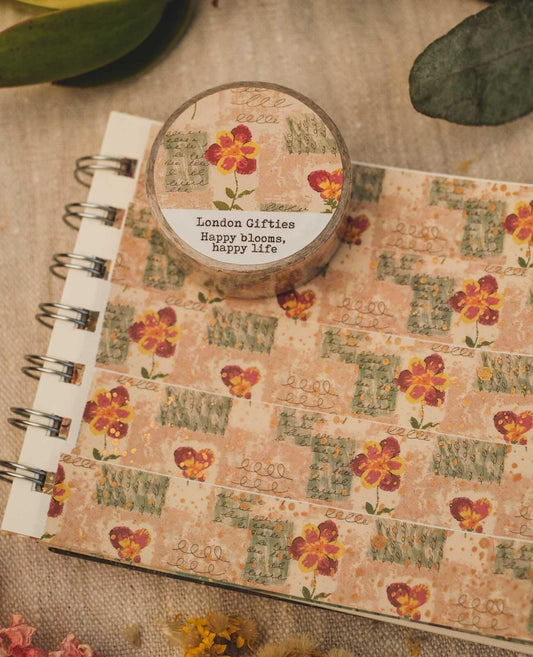 London Gifties Happy blooms, happy life washi tape image 1