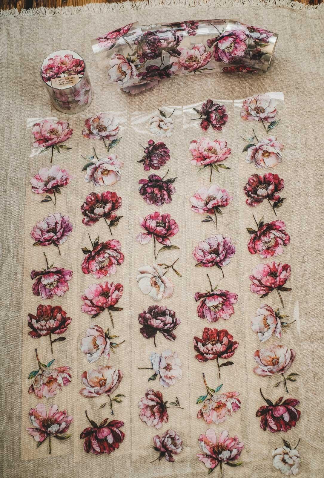 Mixed Media Pink Peonies London Gifties tape