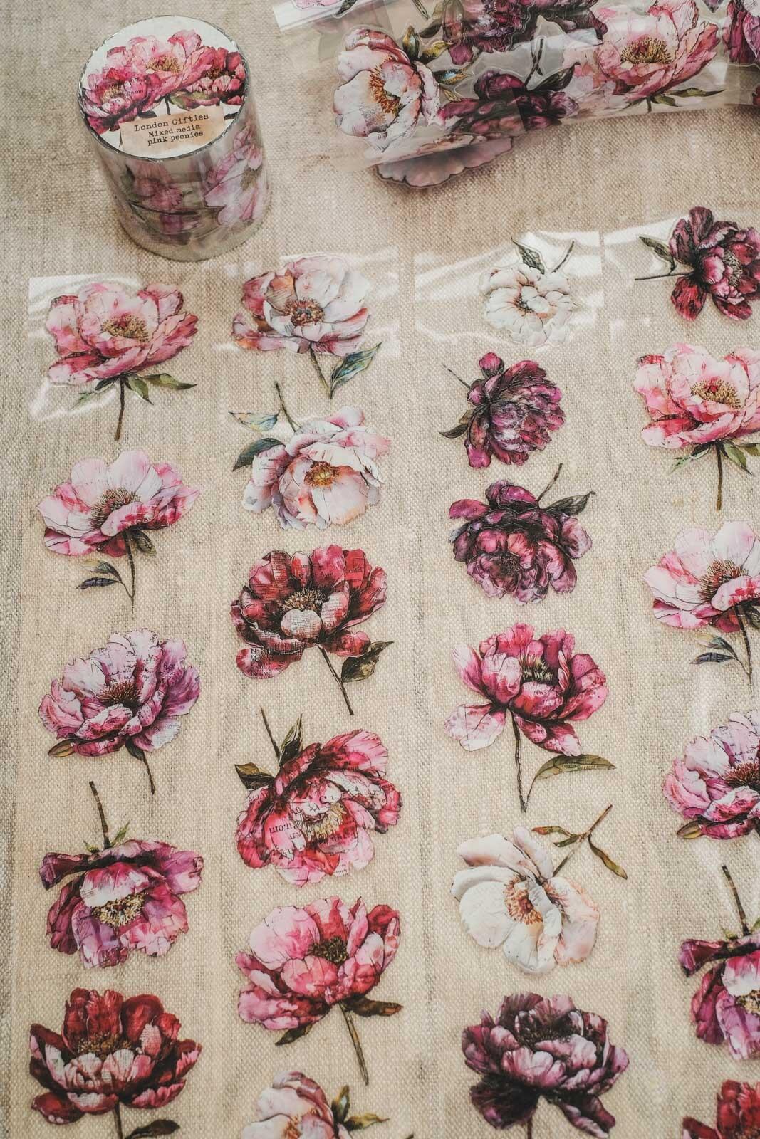 Mixed Media Pink Peonies London Gifties tape