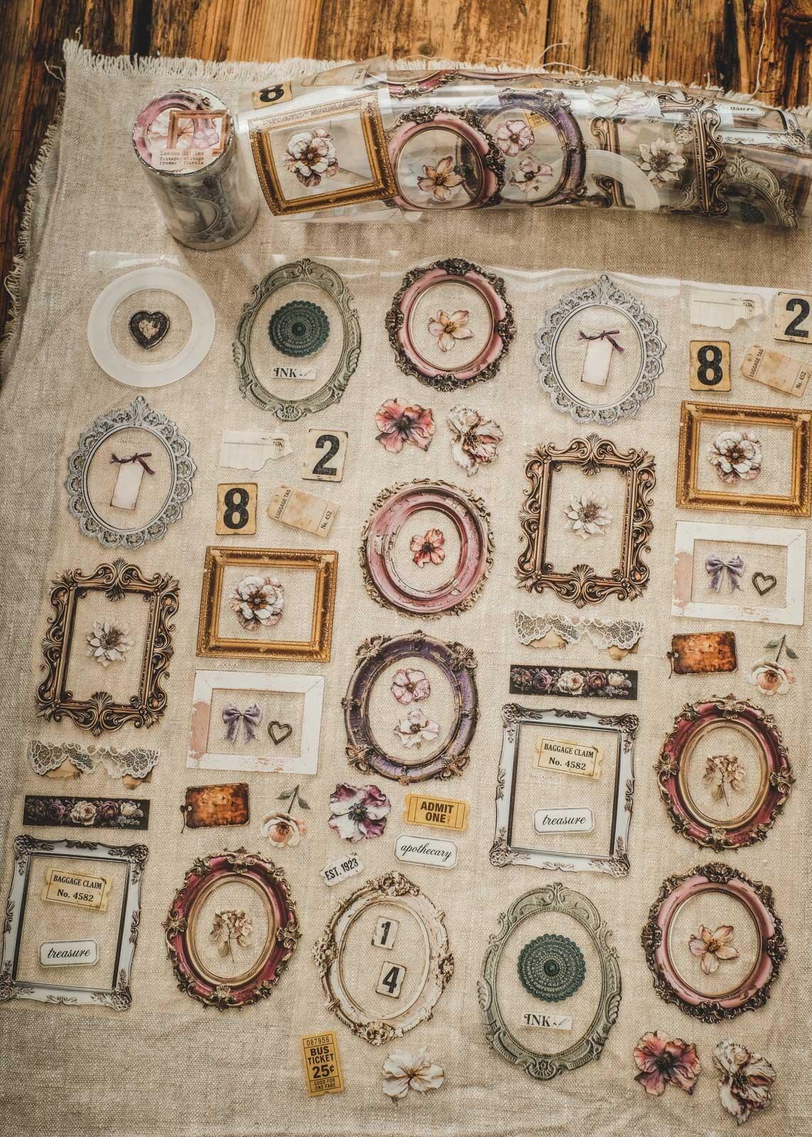 Tattered Vintage Frames & Florals London Gifties tape