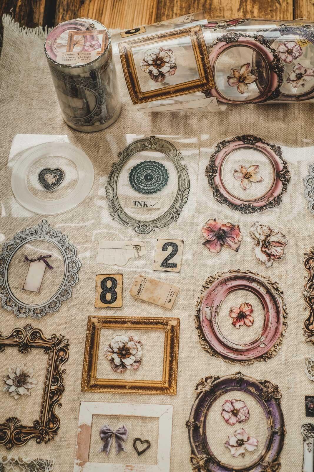 Tattered Vintage Frames & Florals London Gifties tape