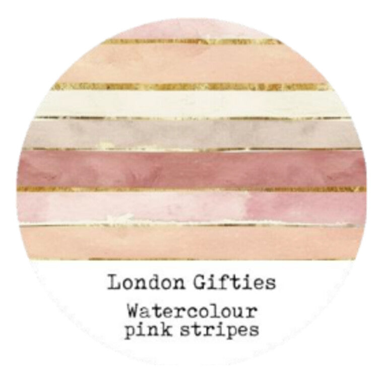 London Gifties Watercolour Pink Stripes 2cm Washi Tape with Holographic Foil