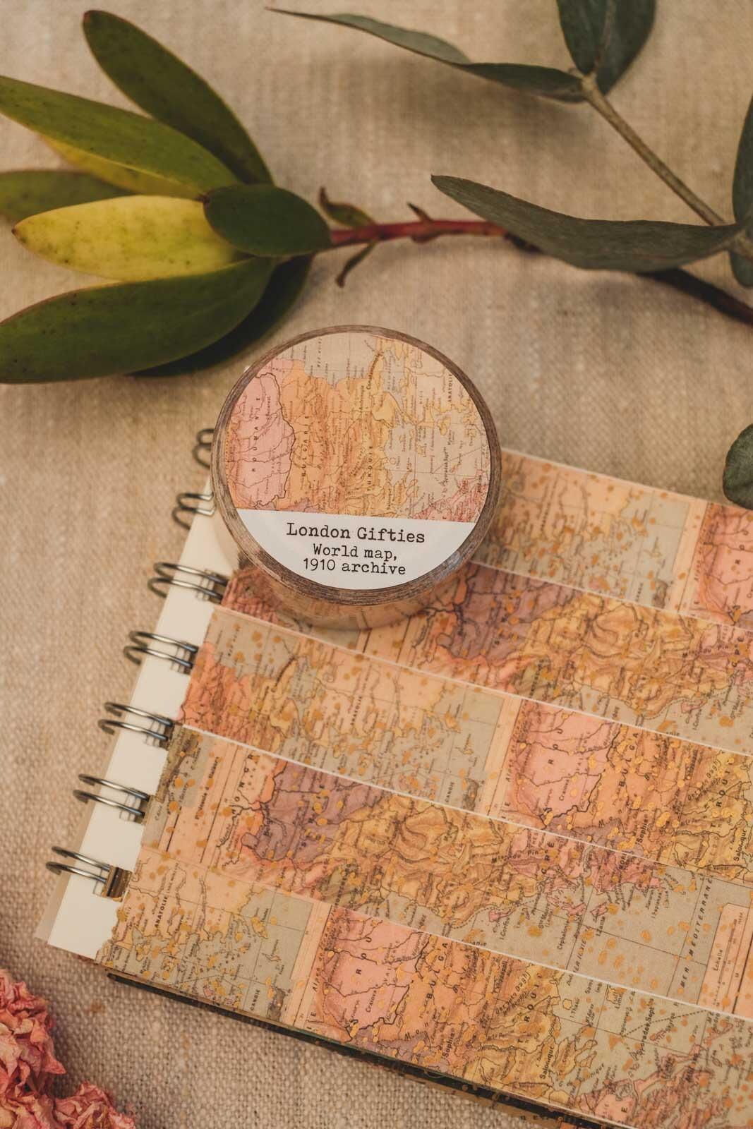 London Gifties World map, 1910 archive washi tape image 2