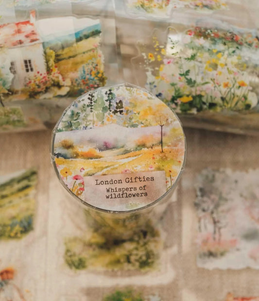 Whispers of Wildflowers 6cm wide gloss kiss cut PET tape