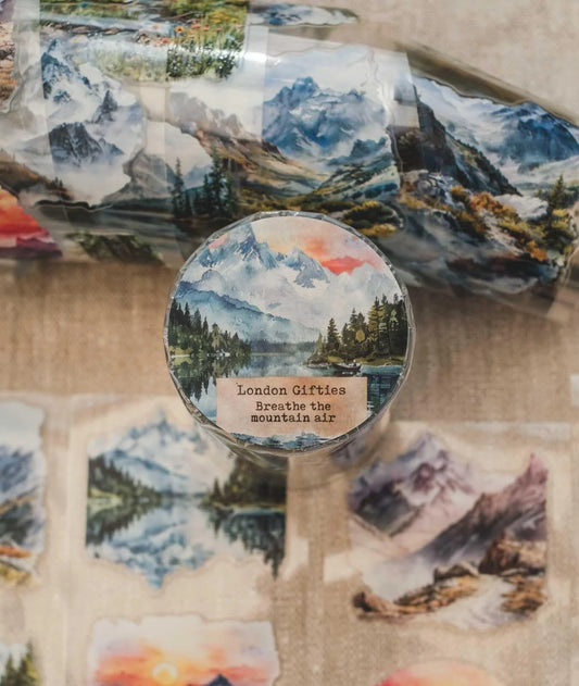Breathe the Mountain Air 6cm wide gloss kiss cut PET tape
