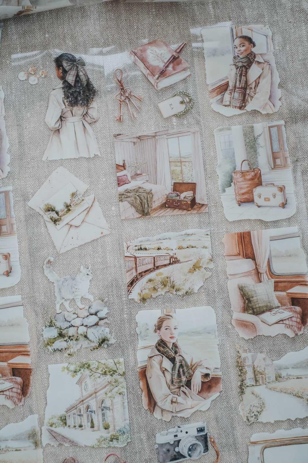 Springtime Train Journey PET tape detail