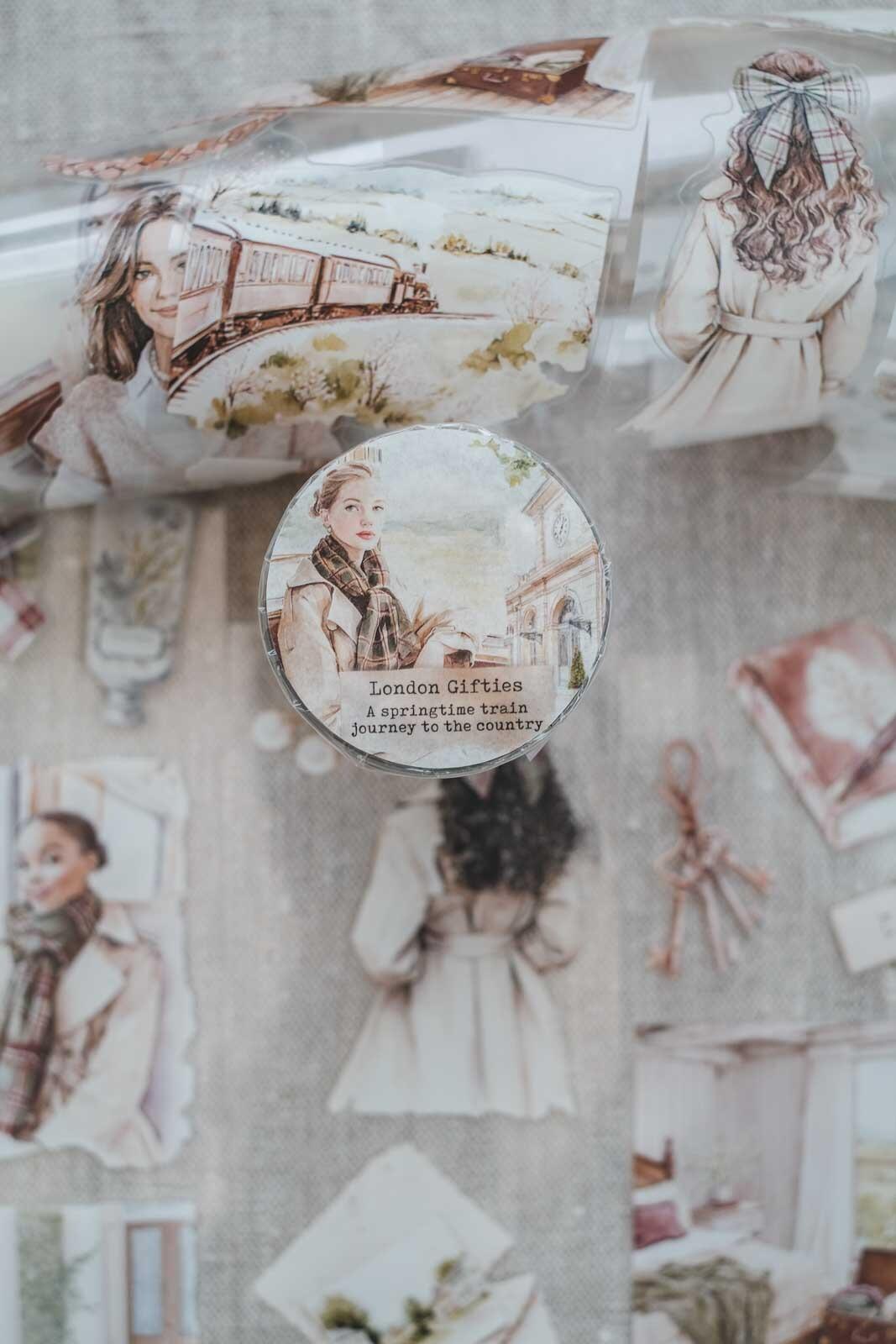 Springtime Train Journey PET tape detail