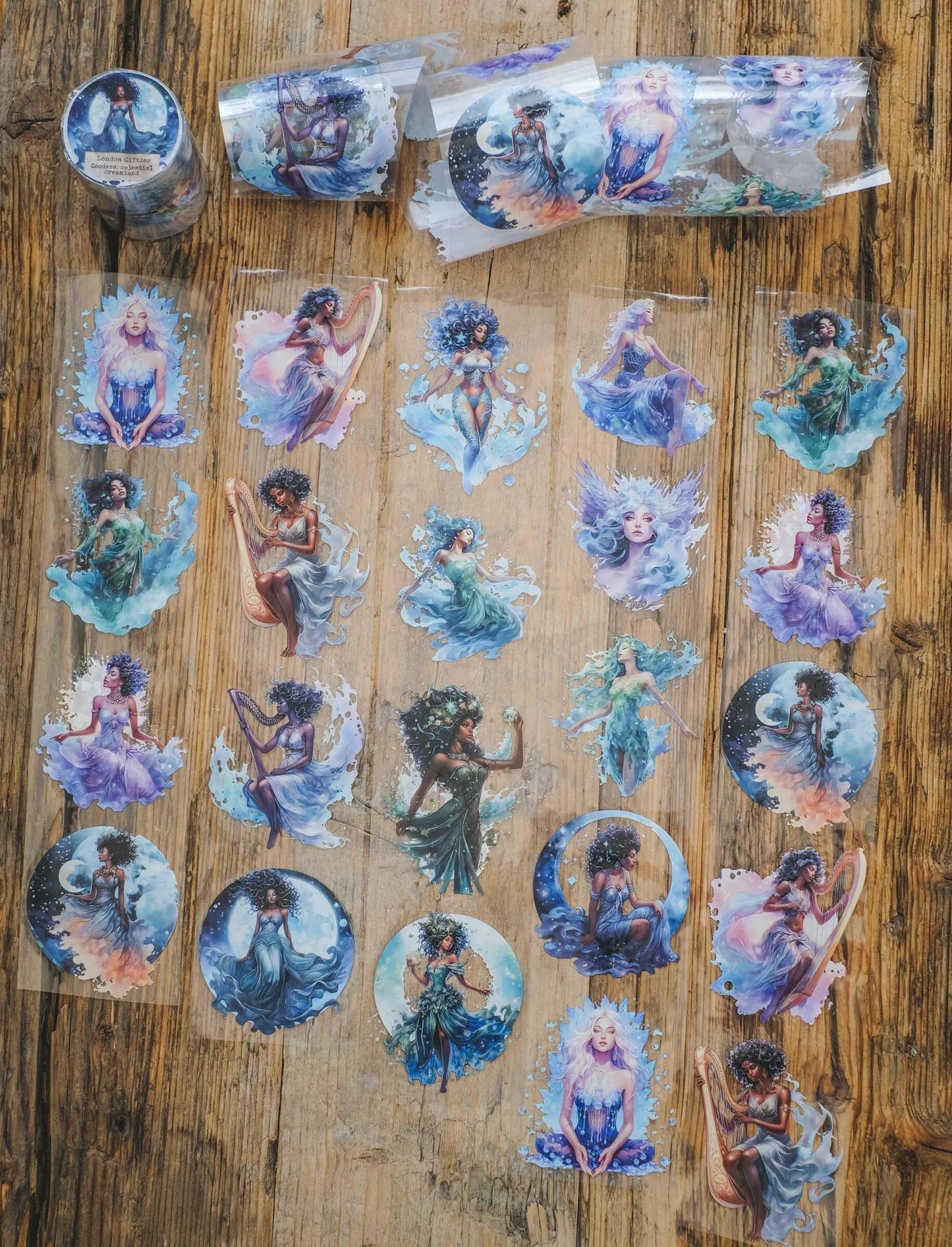 Goddess: Celestial Dreamland 7cm wide glossy 3D kiss-cut PET tape